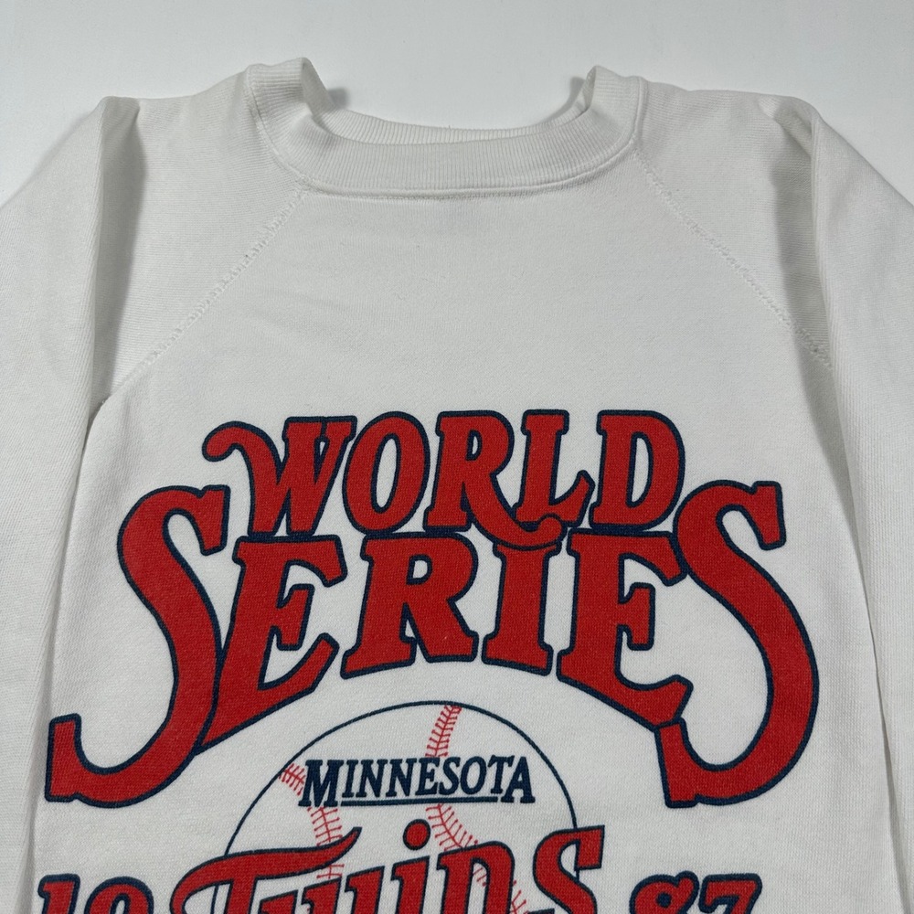 Minnesota Twins 1987 World Series Sweatshirt Women Medium Graphic Trench Vintage